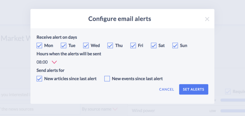 Receive email alerts for your topic pages